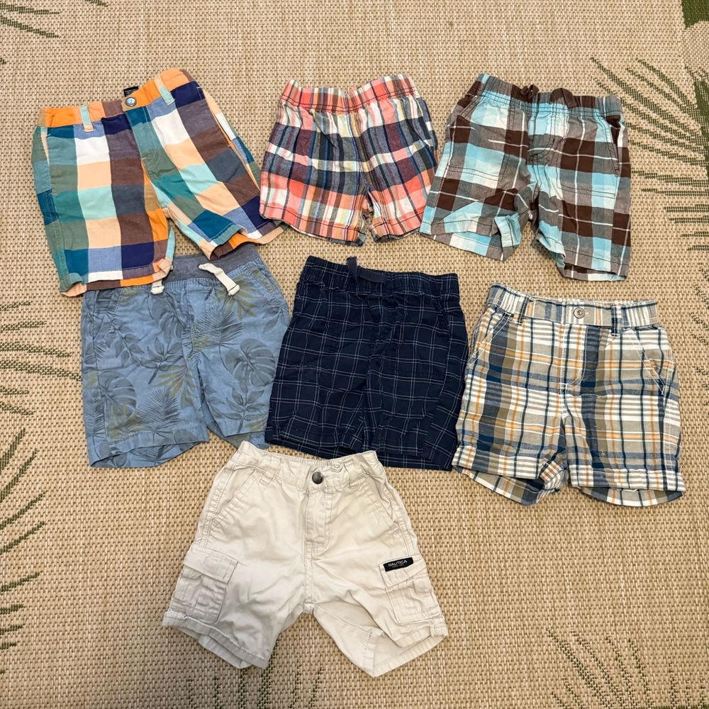 Lot of 7 Toddler/Baby Cargo/Plaid Shorts Size 18 Months